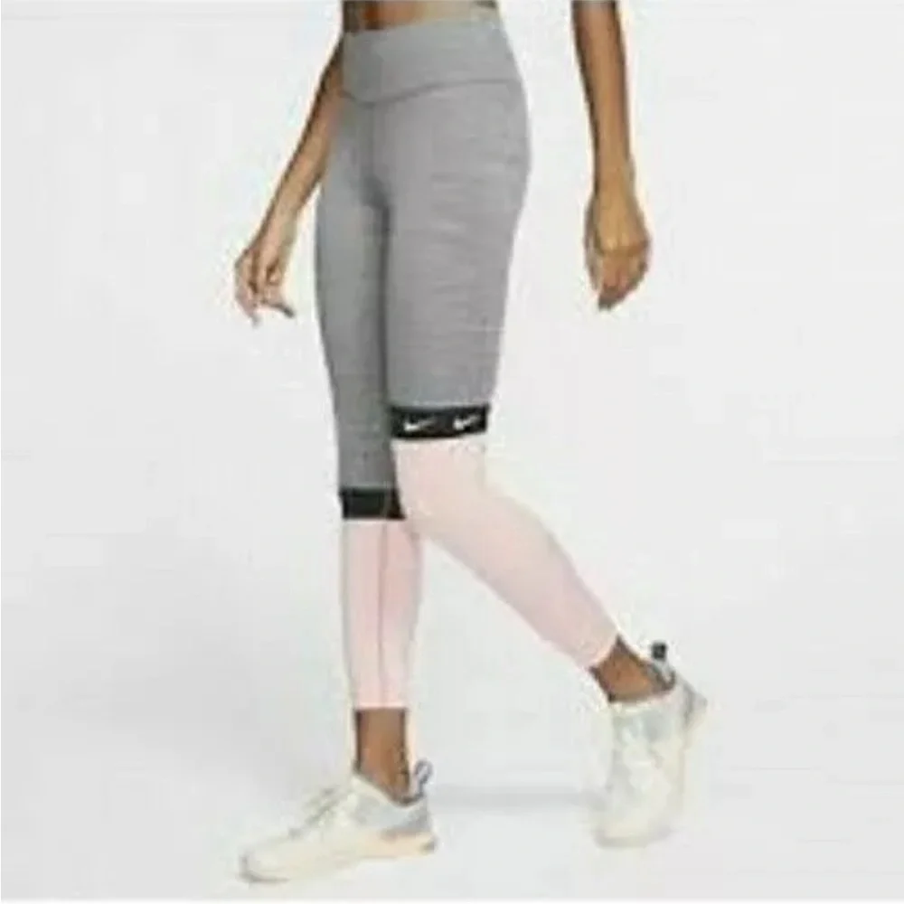 Nike Womens The One 7/8 Training Tights S Pink Gray Black Gym Casual Leggings